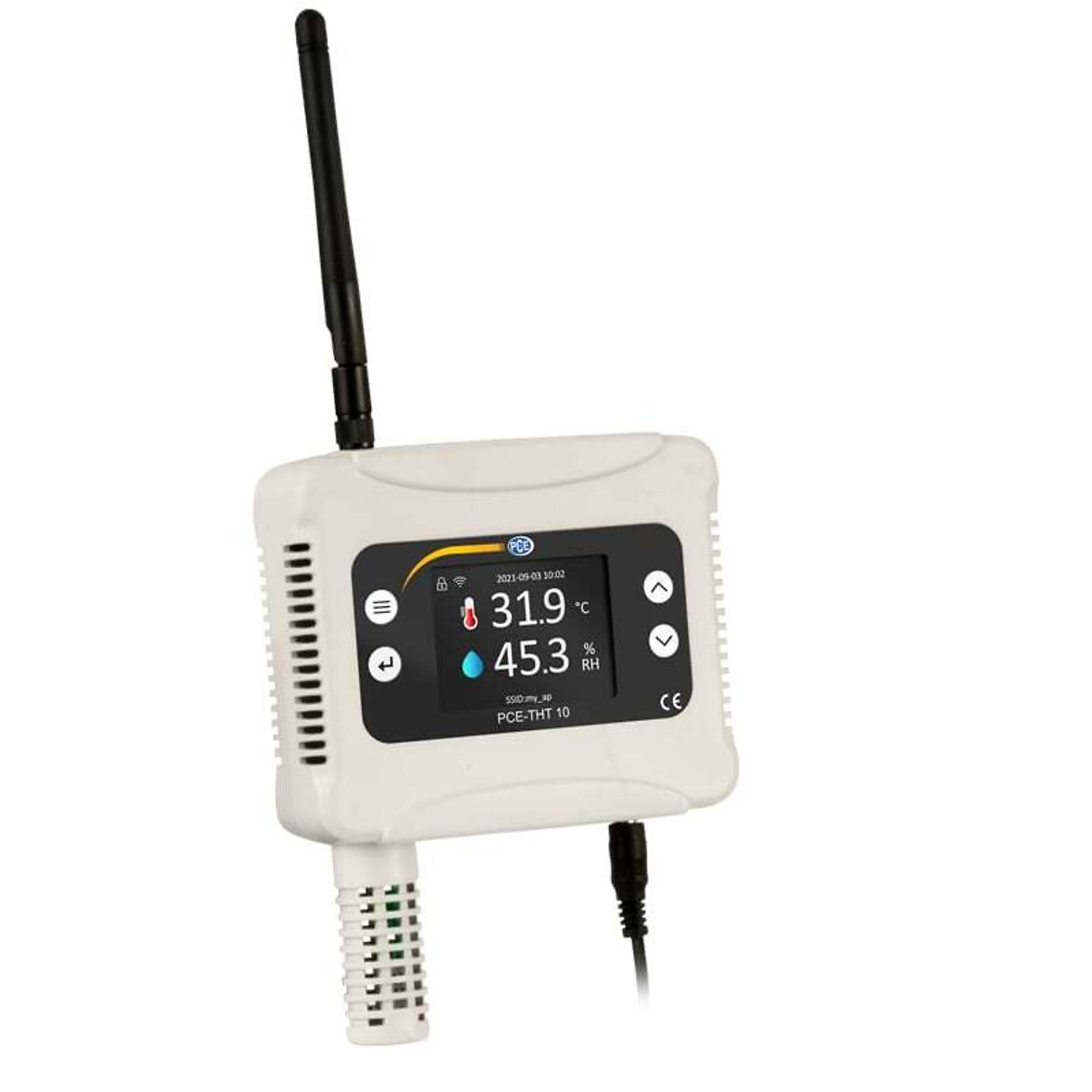 PCE WiFi Temperature-Humidity Transmitter — -20°C to 60°C, 0% to 99.9% RH, Model# PCE-THT 10
